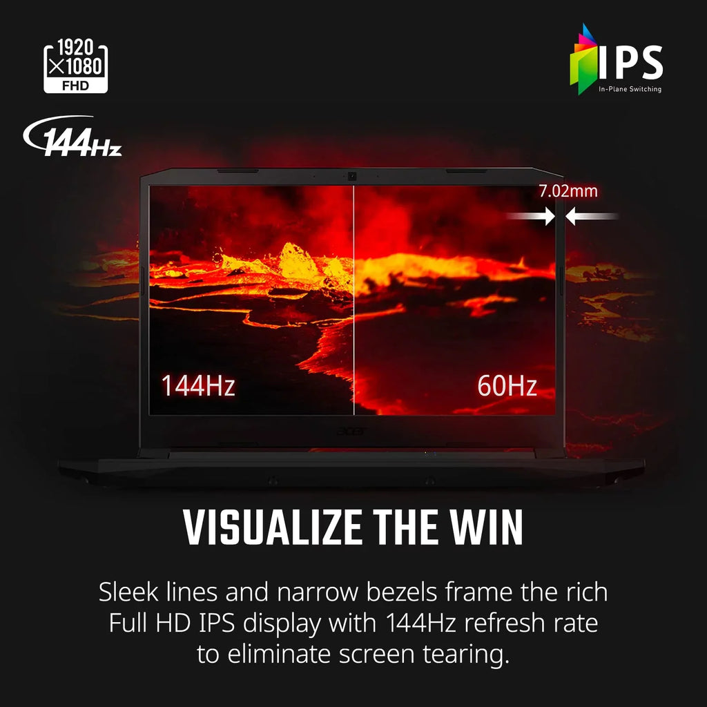 Nitro 5 AN515-57-79TD Gaming Laptop |  Core i7-11800H | NVIDIA GeForce RTX 3050 Ti Laptop GPU | 15.6" FHD 144Hz IPS Display | 8GB DDR4 | 512GB NVMe SSD | Killer Wi-Fi 6 | Backlit Keyboard