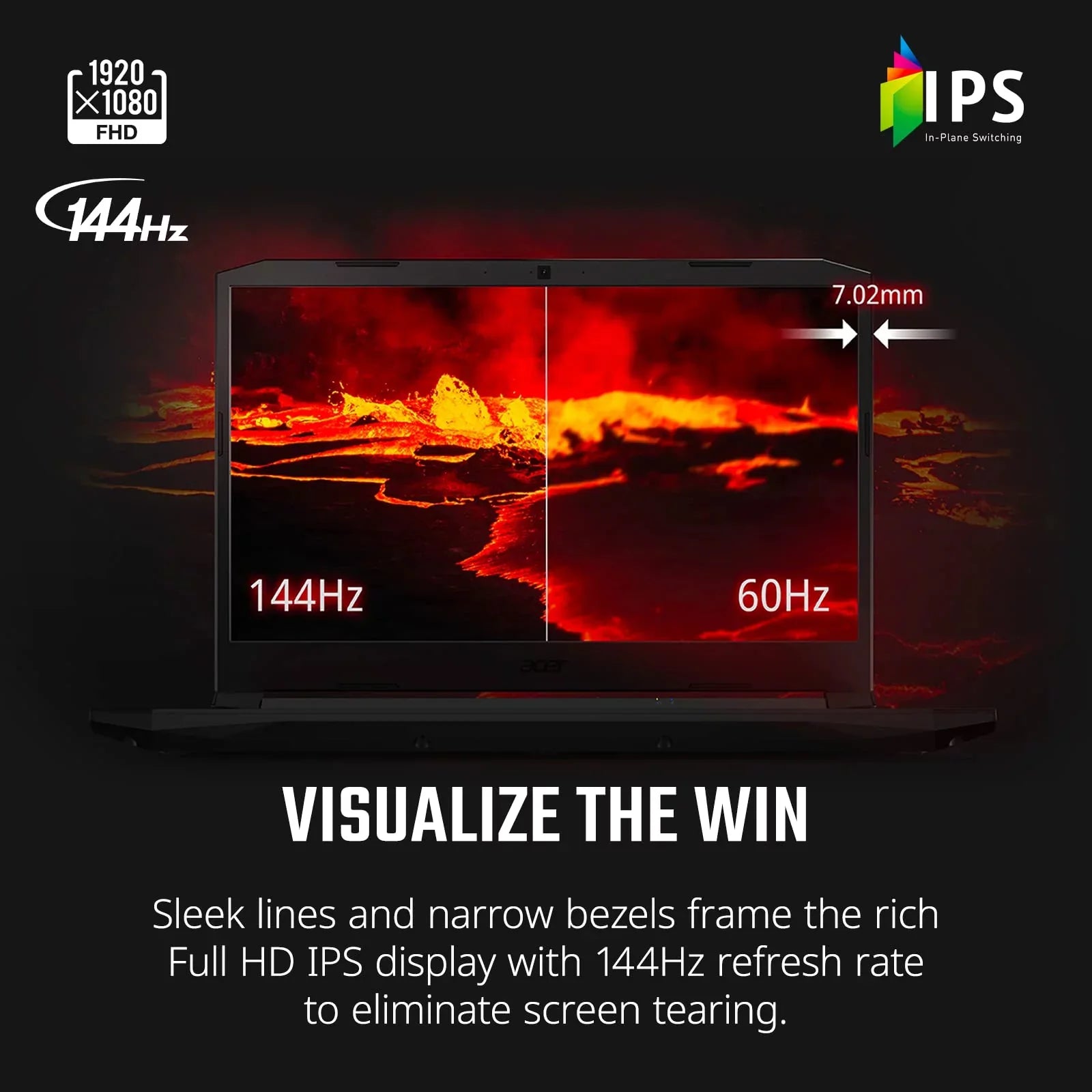 Nitro 5 AN515-57-79TD Gaming Laptop |  Core i7-11800H | NVIDIA GeForce RTX 3050 Ti Laptop GPU | 15.6" FHD 144Hz IPS Display | 8GB DDR4 | 512GB NVMe SSD | Killer Wi-Fi 6 | Backlit Keyboard