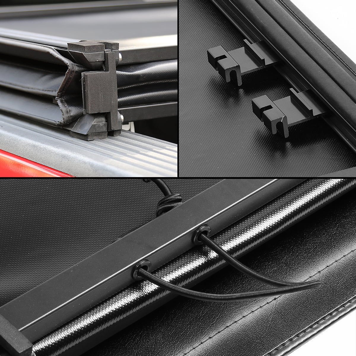For 2009 to 2022 Dodge Ram 1500 2500 3500 6.5Ft Fleetside Bed Matte Black Soft Top Tri-Fold Adjustable Tonneau protector Kit