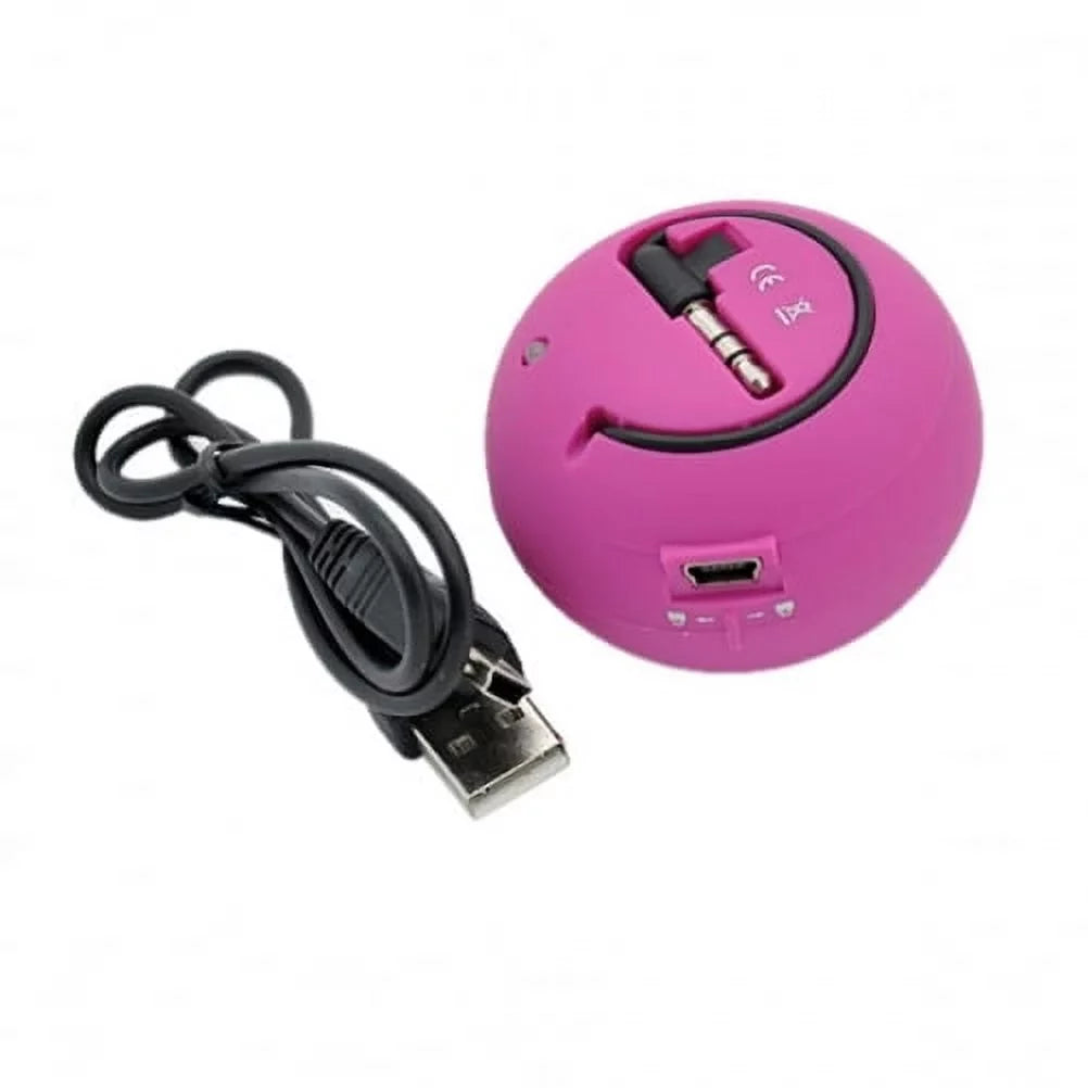 Wired Portable Loud Speaker Pink Multimedia Audio System Rechargeable suitable With Alcatel Onyx -  V50 ThinQ 5G, G8 ThinQ - Motorola Moto G7 Power Play - Nokia 3.1 Plus