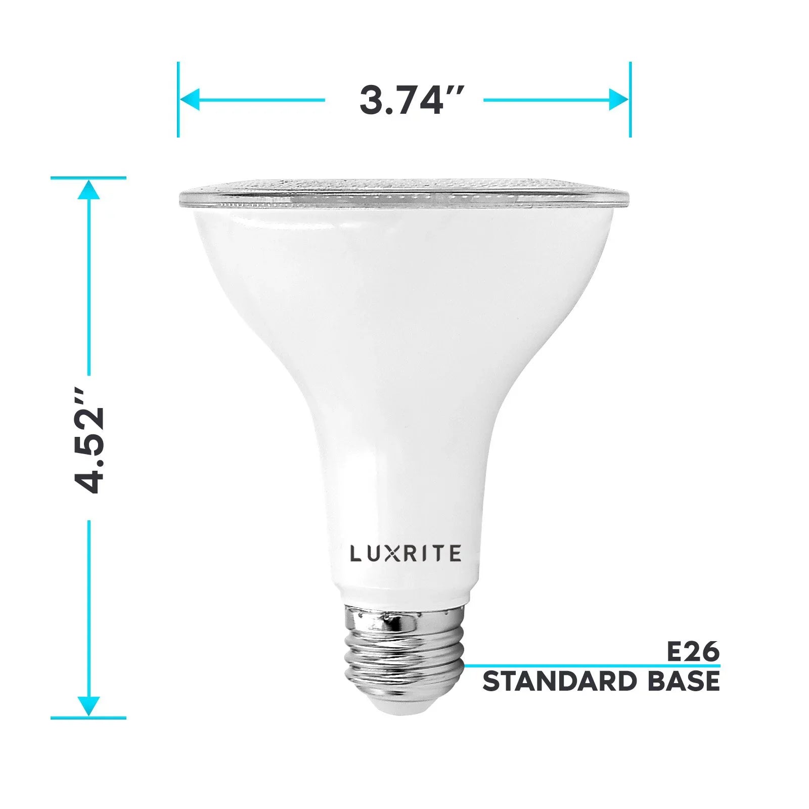 Luxrite 12-Pack LED PAR30 Flood Light Bulb 2700K Warm White 850 Lumens 11W Dimmable Wet Rated E26 Base UL Listed