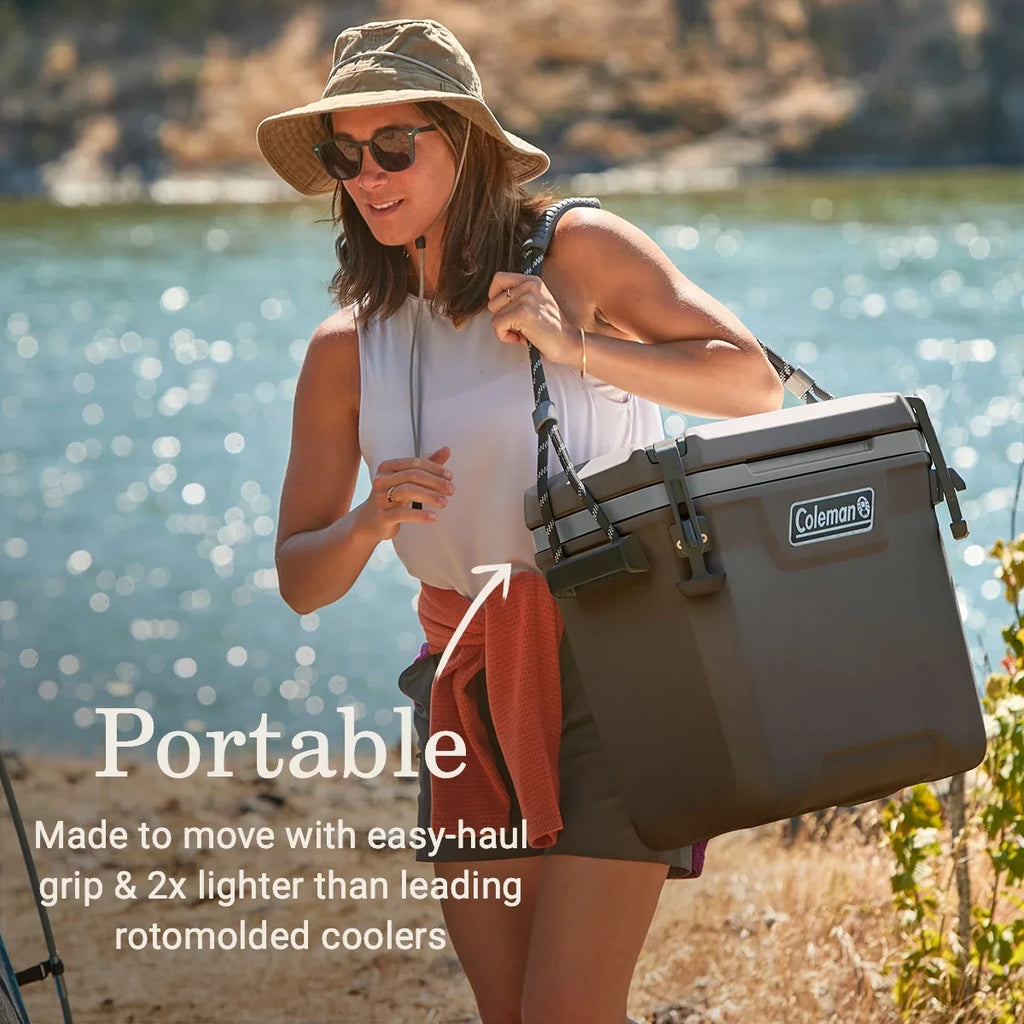 Coleman Convoy High Performance Series 28qt Hard Ice Chest Cooler, Brown, 17.75"' x'13.25" x 19.5"