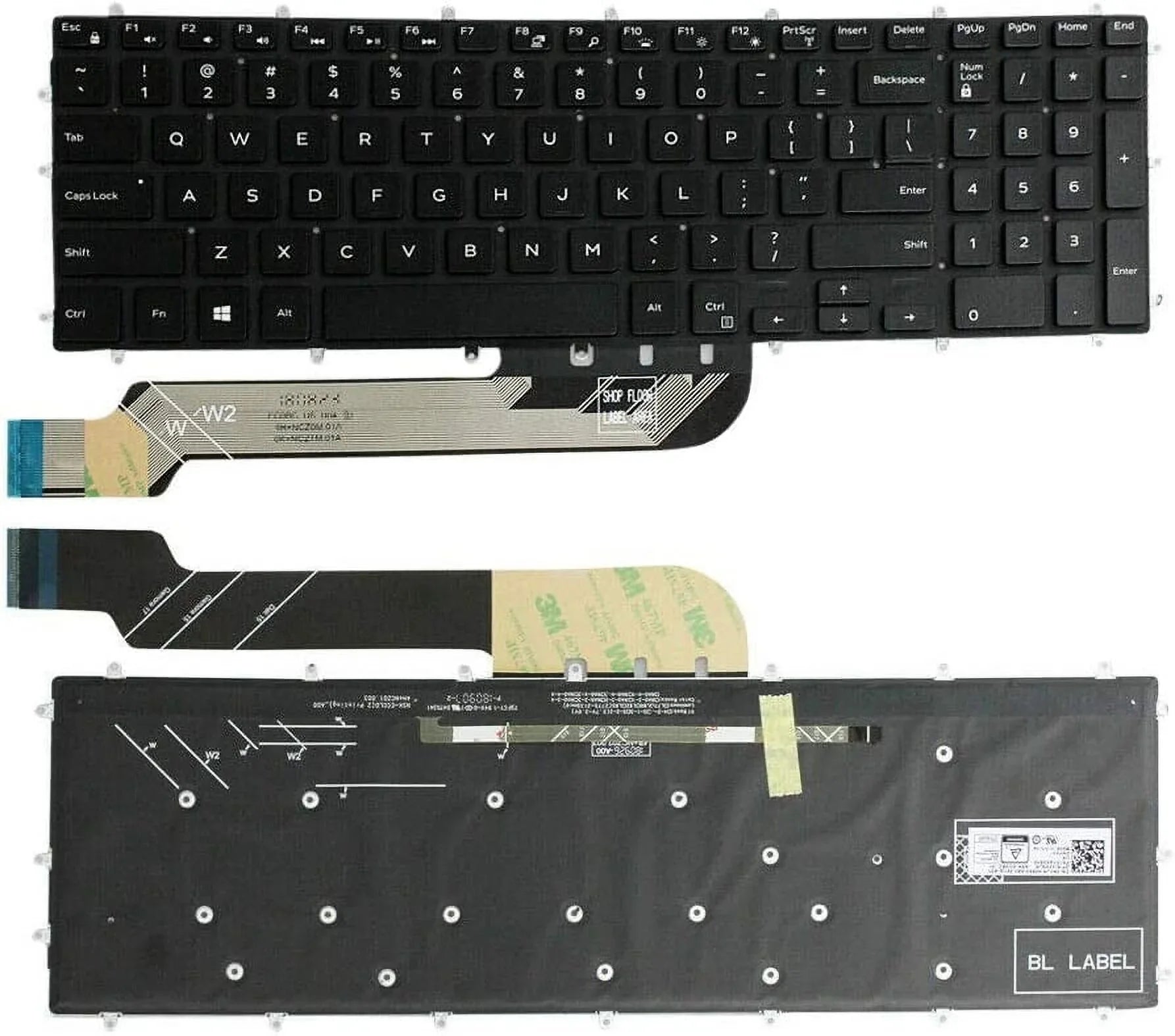 New US Black English Backlit Laptop Keyboard (Without palmrest) Replacement for  G3 15 3590 G3 3579 G3 3779 G5 15 5590 G7 15 7588 17 7790 G7 15 7590 Light Backlight