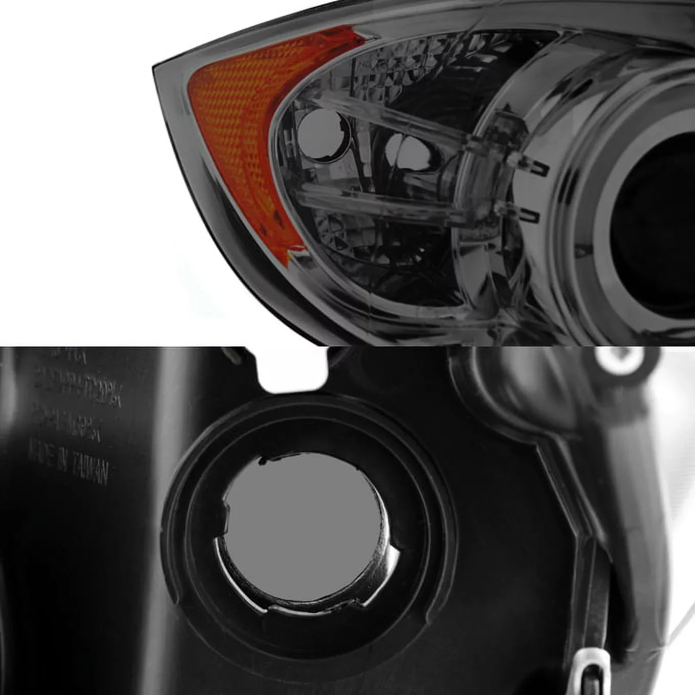 [Eye Lid] Fits 06-08  E90 3-Series Sedan Smoked Halo LED Projector Headlights Fits select: 2007-2008  328, 2006  325