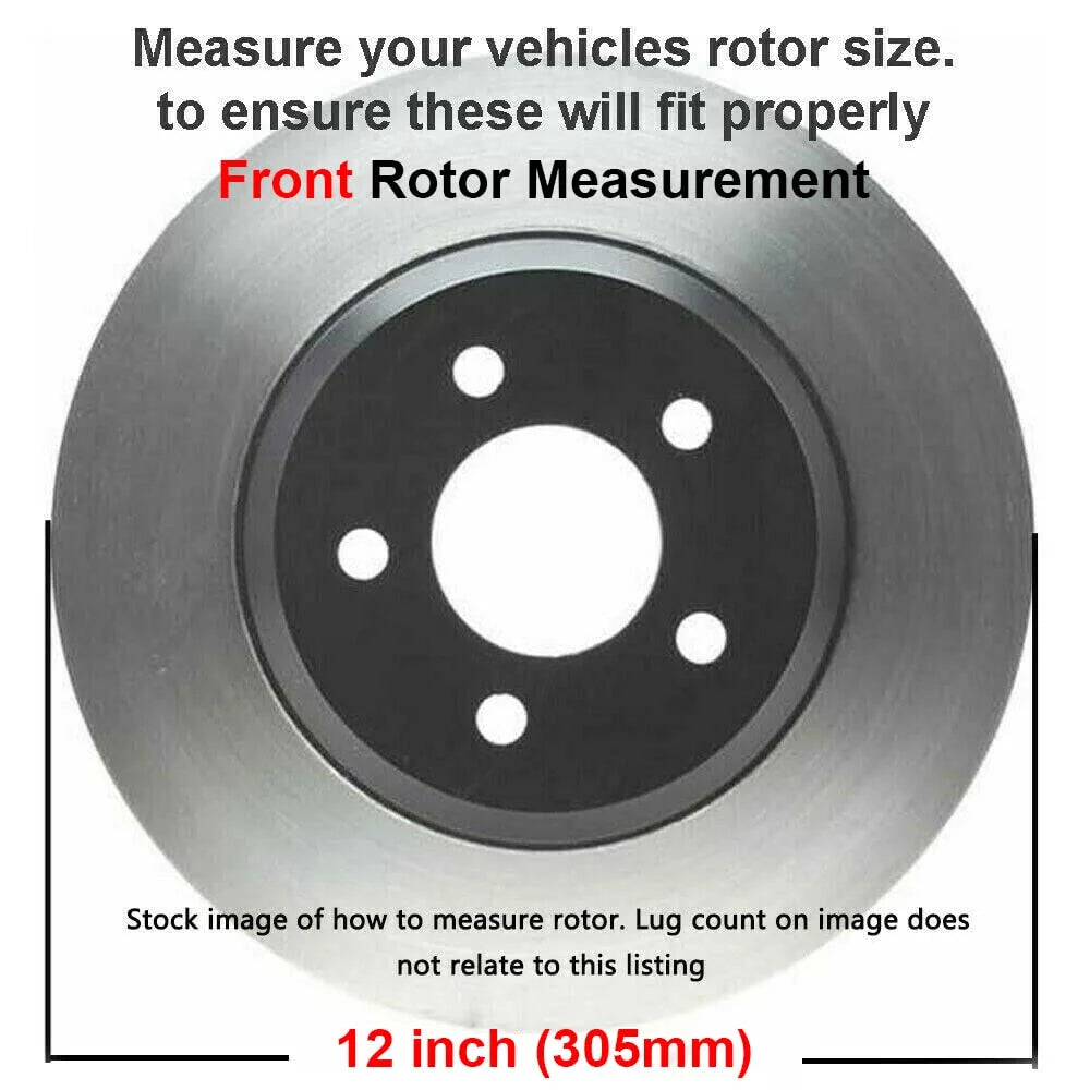 Detroit Axle - Front Brake Kit for Chevy GMC Suburban Avalanche Express Silverado Sierra Savana 1500 Tahoe Yukon Replacement Disc Brake Rotors Ceramic Brakes Pads: 12" Rotor