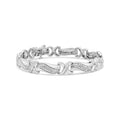 Haus of Brilliance .925 Sterling Silver 1 3/4 Cttw Womens Round cut Box Clasp Diamond Wave and X Link Tennis Bracelet (I-J Color, I3 Clarity) - 7"