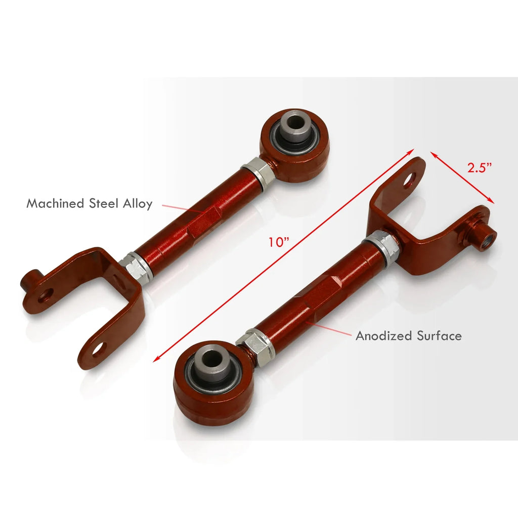 AJP Distributors Rear Upper Suspension Adjustable Camber Kit Control Arms UCA Set Red matching/Replacement For Mazda Miata MX-5 ND MX5 2016 2017 2018 2019 2020 2021 2022 2023 16 17 18 19 20 21 22 23