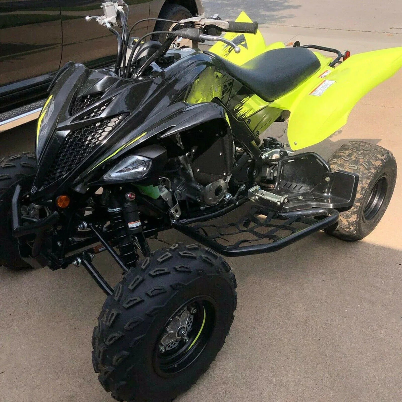 Kojem Aluminium Foot Peg Step  Nerf Bars for Yamaha Raptor 700 Black Side Step with Black Webbing nets  2006-2020