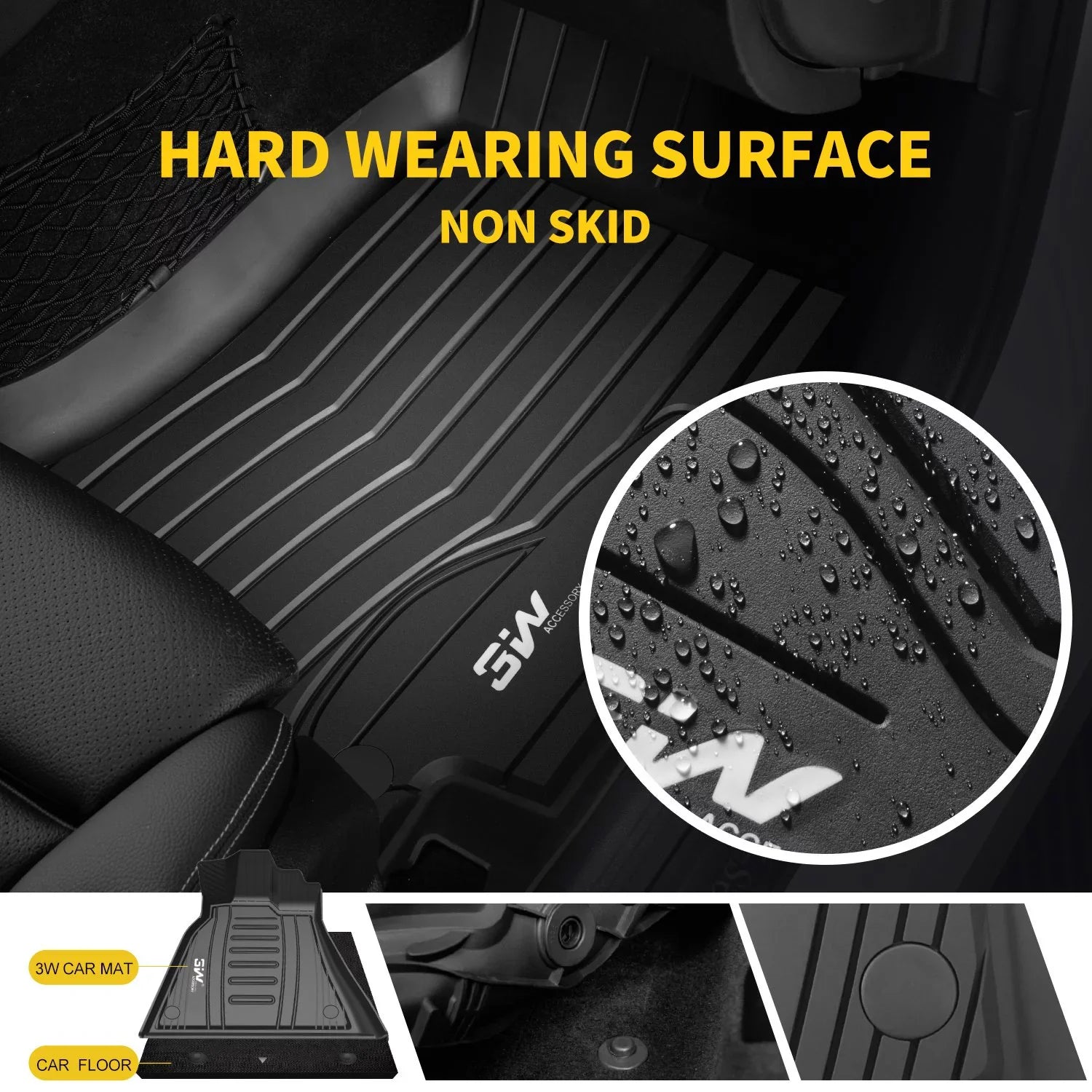 3W Cargo Liner matching for  Sienna 7 seats 2021 2022 2023 TPE All atmospheric conditions Custom Fit Trunk Mat for 2021 2022  Sienna ( Not for Spare Tire Model ), Black