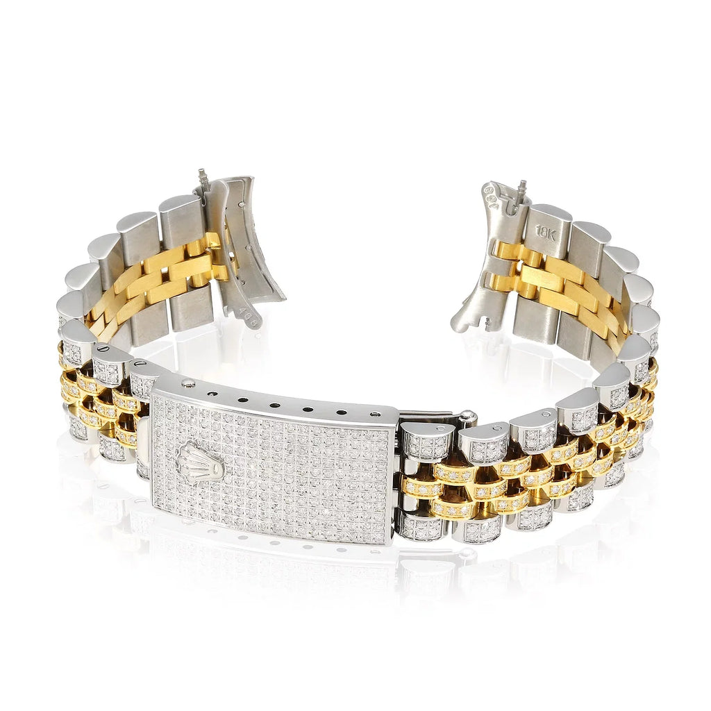 Rolex Datejust 2-Tone Yellow Custom 4.5C Natural Diamond Jubilee 36mm Watch Band