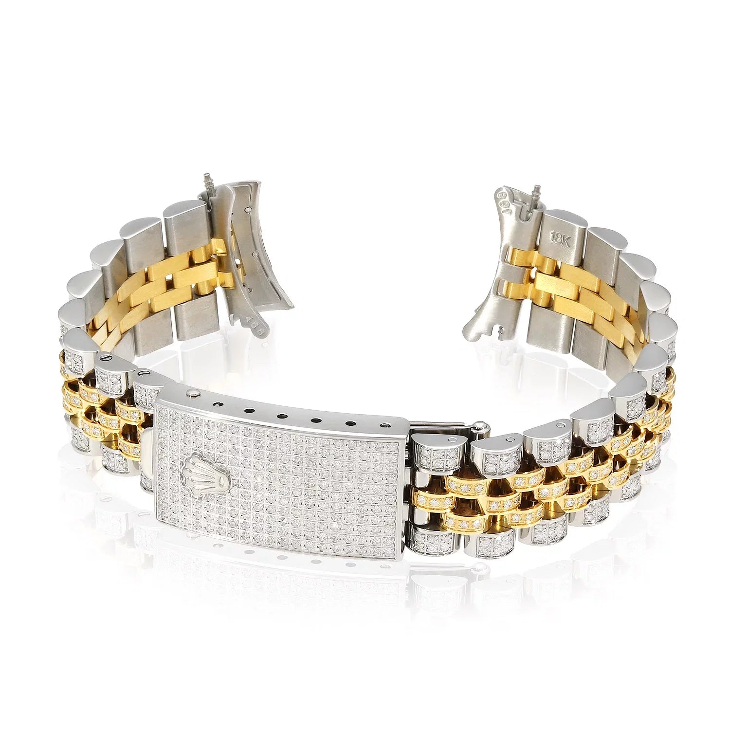 Rolex Datejust 2-Tone Yellow Custom 4.5C Natural Diamond Jubilee 36mm Watch Band