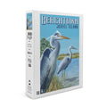 Beachtown, Jekyll Island, Georgia, Blue Herons (19x27 inches, Premium 500 Piece Jigsaw Puzzle for Adults and Family, Made in USA)
