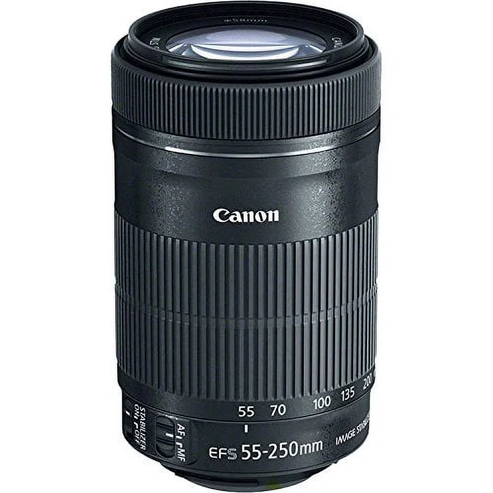For EOS 6D, 70D, 5D MK II III, Rebel T3, T3i, T4i, T5, T5i SL1.. PagingZone Deluxe Kit Includes, 3Piece Filter Set + Lens Case + Lens Hood + 32GB Class 10 Card.  EF-S 55-250mm IS STM Camera Lens