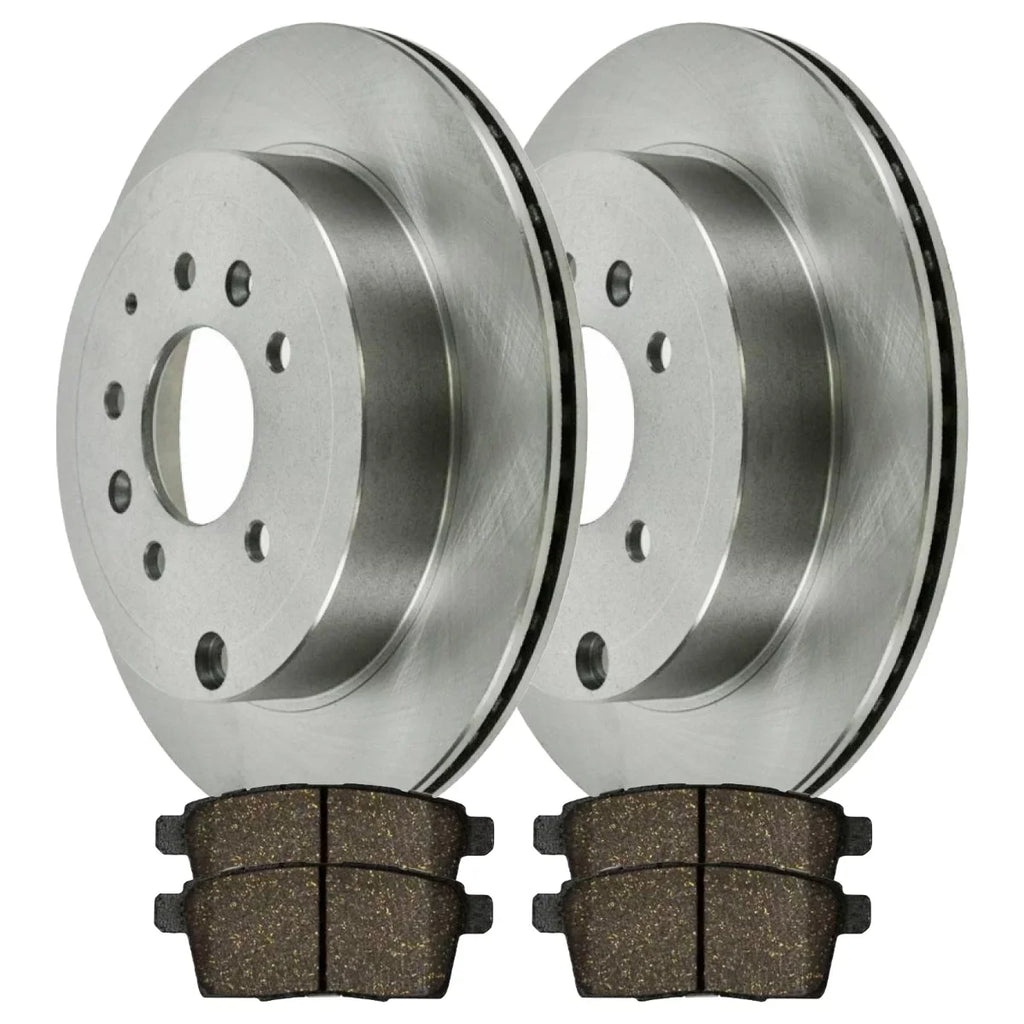 AutoShack Rear Brake Rotors and Ceramic Pads Kit Driver and Passenger Side Replacement for 2007 2008 2009 2010 2011 2012 Mazda CX-7 2.3L 2.5L AWD FWD