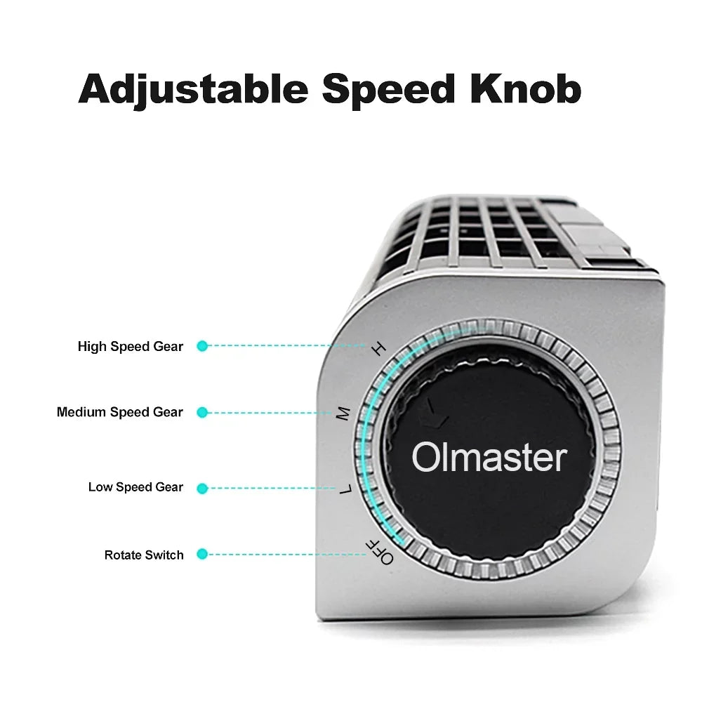 Olmaster CF-1691 USB Cooling Fan Laptop Pad Stand Fan Bracket,Black, Horizontal Design