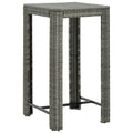 Andoer Garden Bar Table Gray 23.8"x23.8"x43.5" Poly Rattan