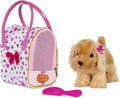Pucci Pups by Battat Gold & Pink Heart Print Glam Bag w/Cocker Spaniel, 8 inches