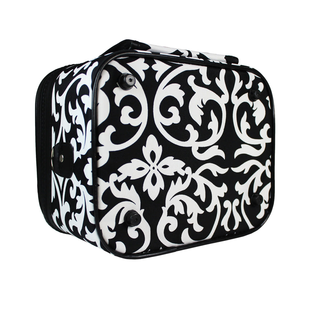 World Traveler 2-Piece Cosmetic Case Set - Pink Trim Damask