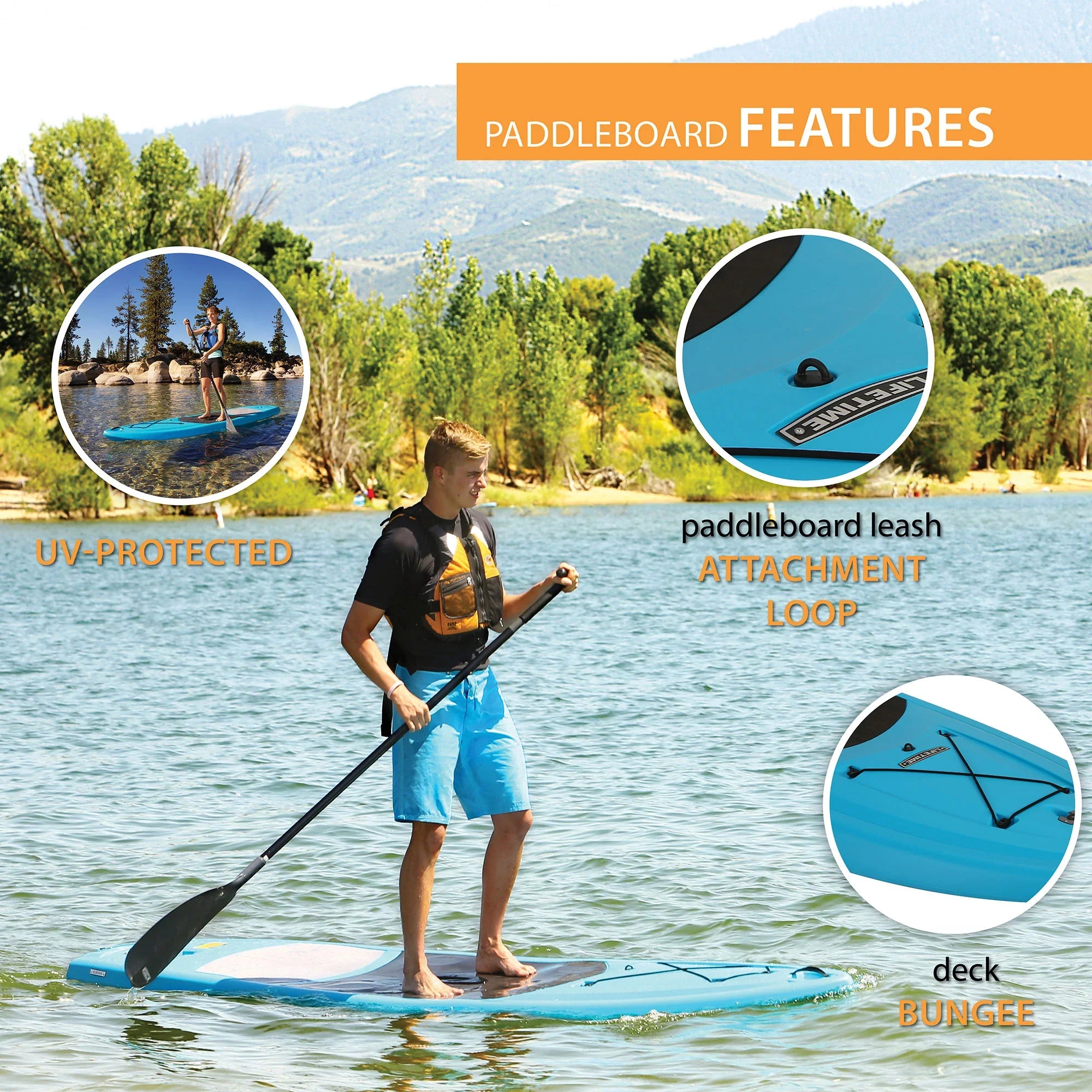 Lifetime Amped 11 ft Stand-up Paddleboard, Glacier Blue (90579)