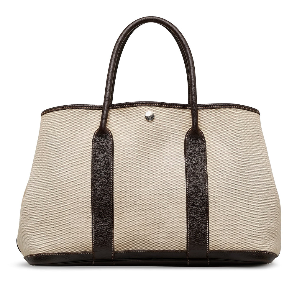 Pre-Owned Authenticated Hermès Garden Party PM Canvas Fabric Brown Tote Bag Unisex (Good)