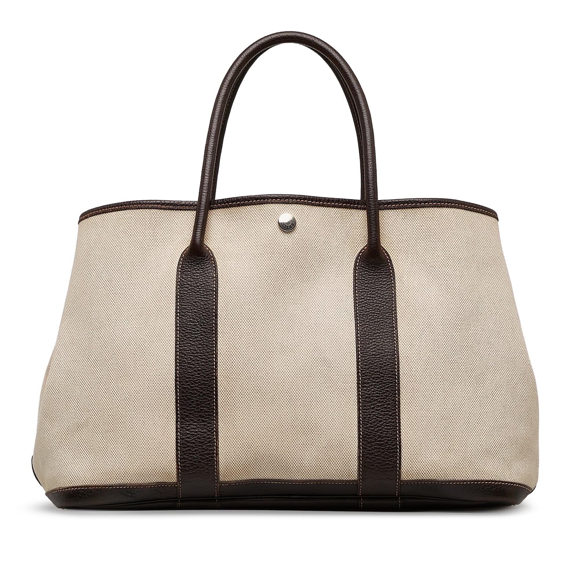 Pre-Owned Authenticated Hermès Garden Party PM Canvas Fabric Brown Tote Bag Unisex (Good)