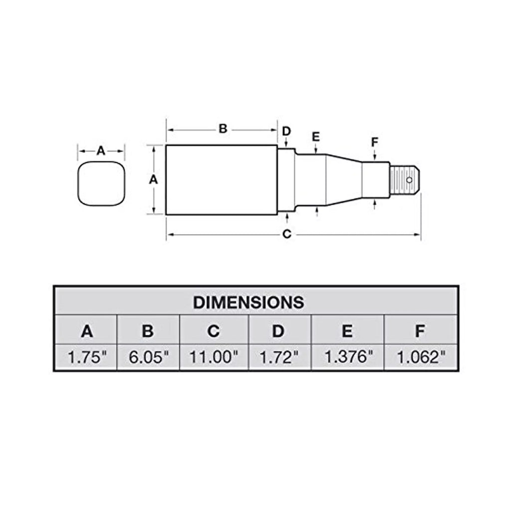 Bearings. Trailer Axle Spindle For 1-3/8 To 1-1/16 I.D