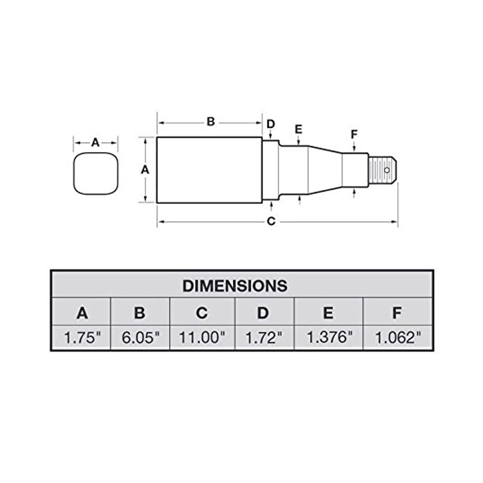 Bearings. Trailer Axle Spindle For 1-3/8 To 1-1/16 I.D