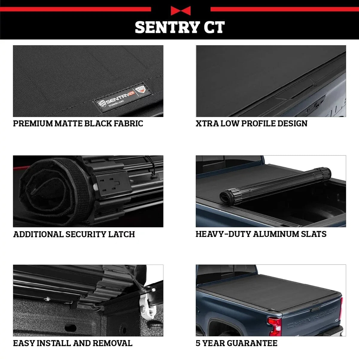 Truxedo Sentry Ct Hard Rolling Truck Bed Tonneau protector | 1594716 | matching with 2022  Maverick 4' 6" Bed (54.4")