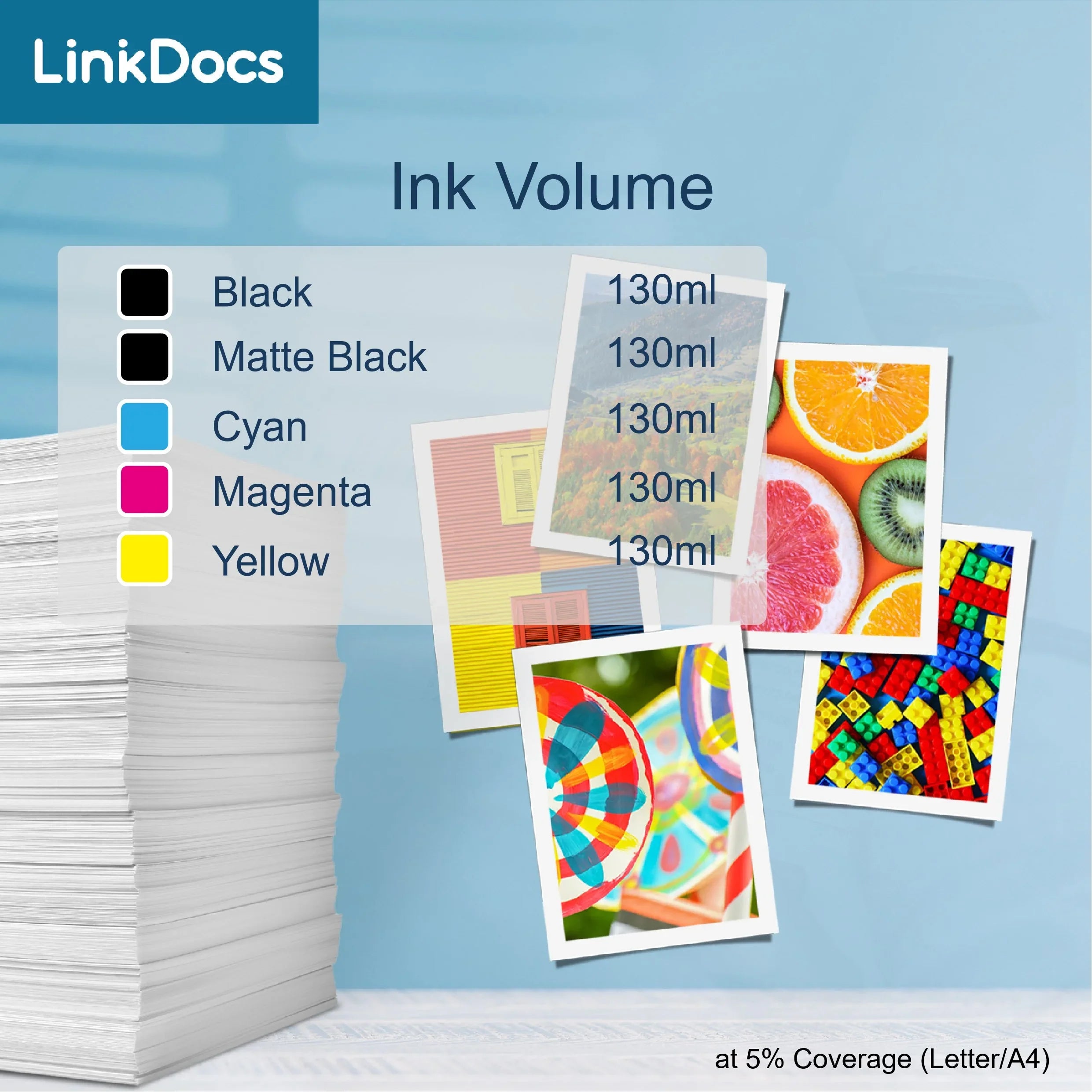 LinkDocs appropriate PFI120 PFI-120 Matte Black Ink Cartridges Replacement for  PFI120 PFI-120 PFI-120MBK Work for  ImagePROGRAF IPF TM-200 TM-205 TM-300 TM-305 and GP-200 GP-300 Printer