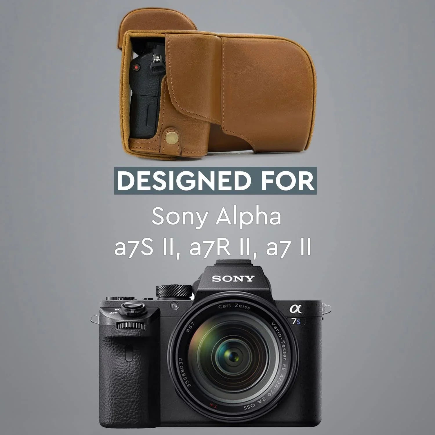 MegaGear  Alpha A7S II, A7R II, A7 II (28-70mm) Ever Ready Leather Camera Case and Strap, with y Access -