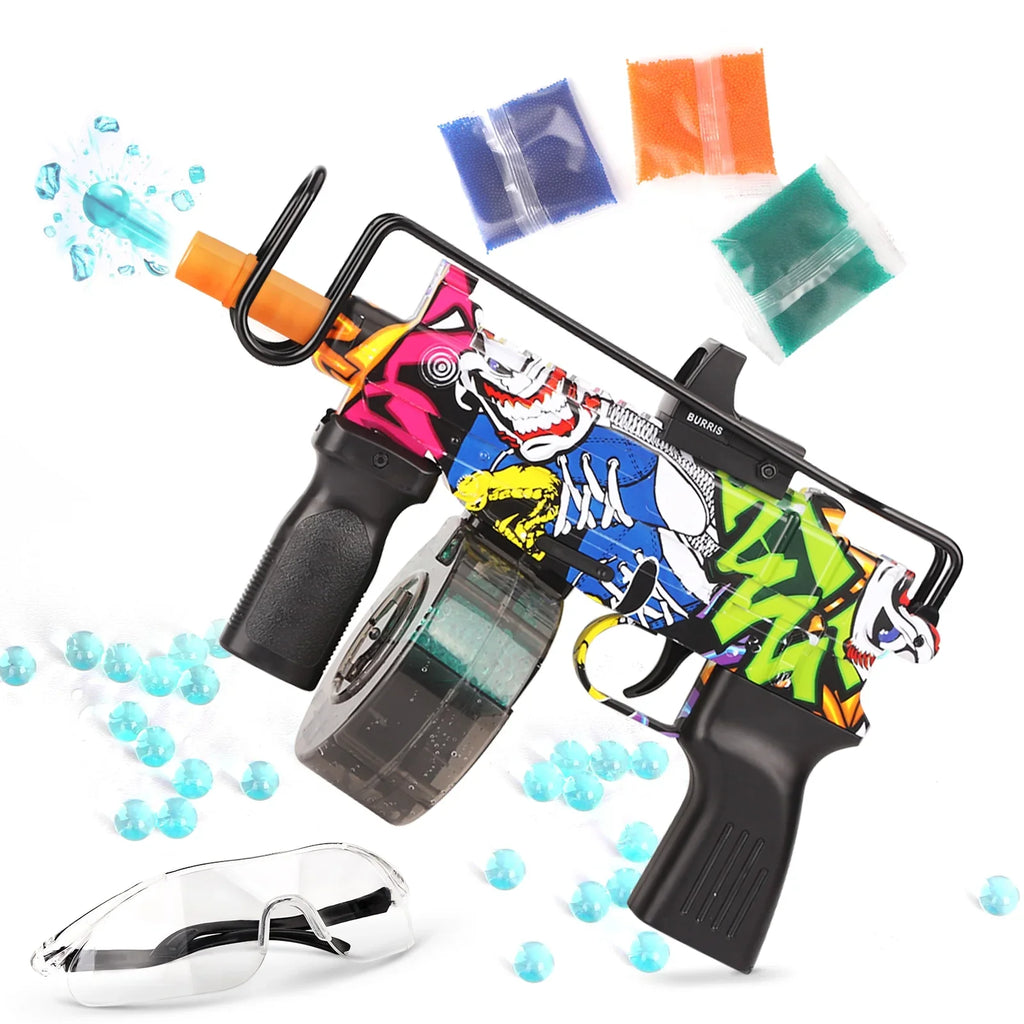 Yimore Toys Gel Ball Blaster Automatic Splatter Balls Gun with 15,000 aqua Beads for Out Door Activity , Backyard Games for Kids&Adult Ages 12+