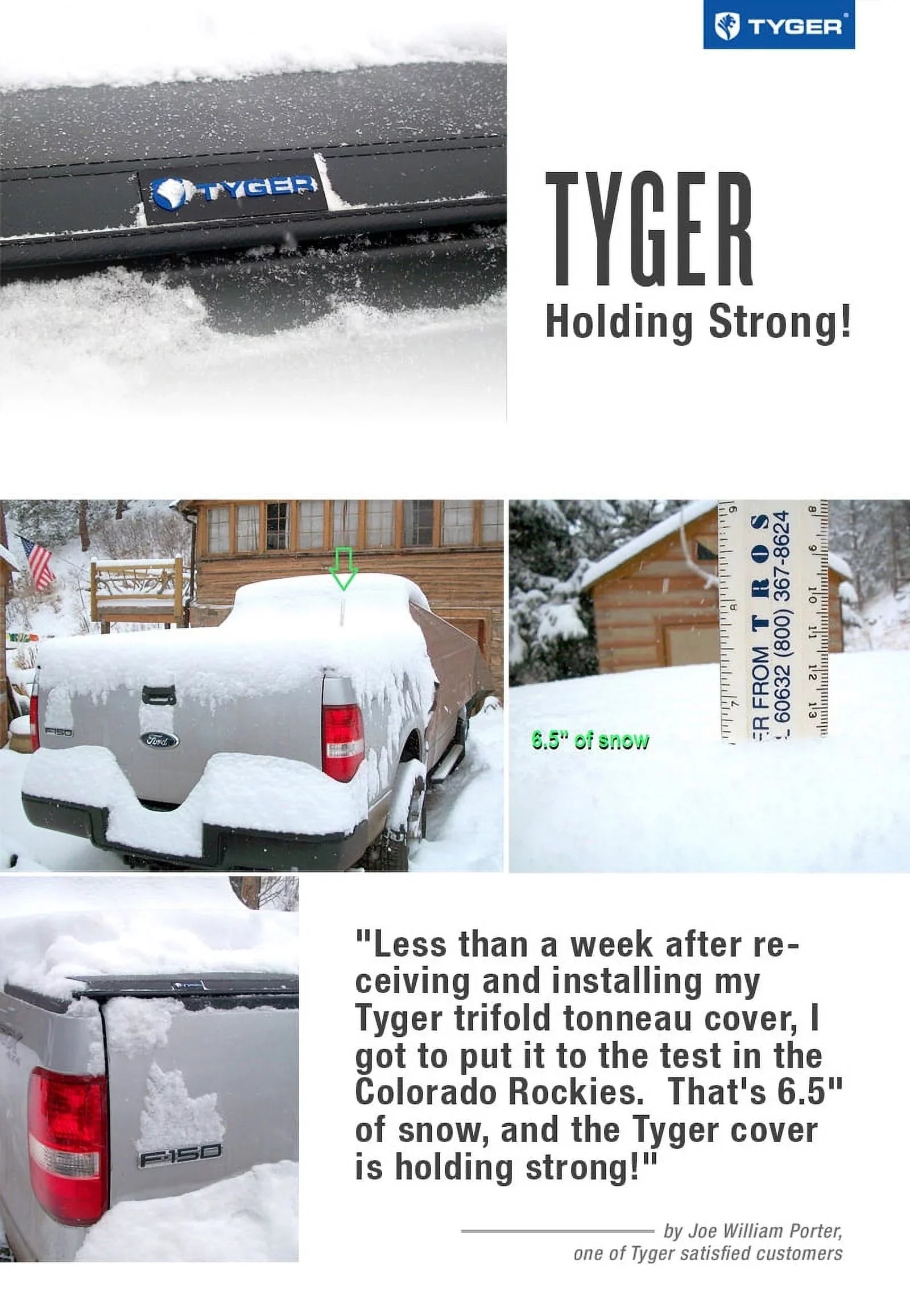 Tyger Auto T3 Soft Tri-fold Truck Bed Tonneau wrap appropriate with 2014-2018 Chevy Silverado / GMC Sierra 1500; 2015-2019 2500HD 3500HD; 2019 LD/Limited | 6'6" Bed | TG-BC3C1007 | Vinyl