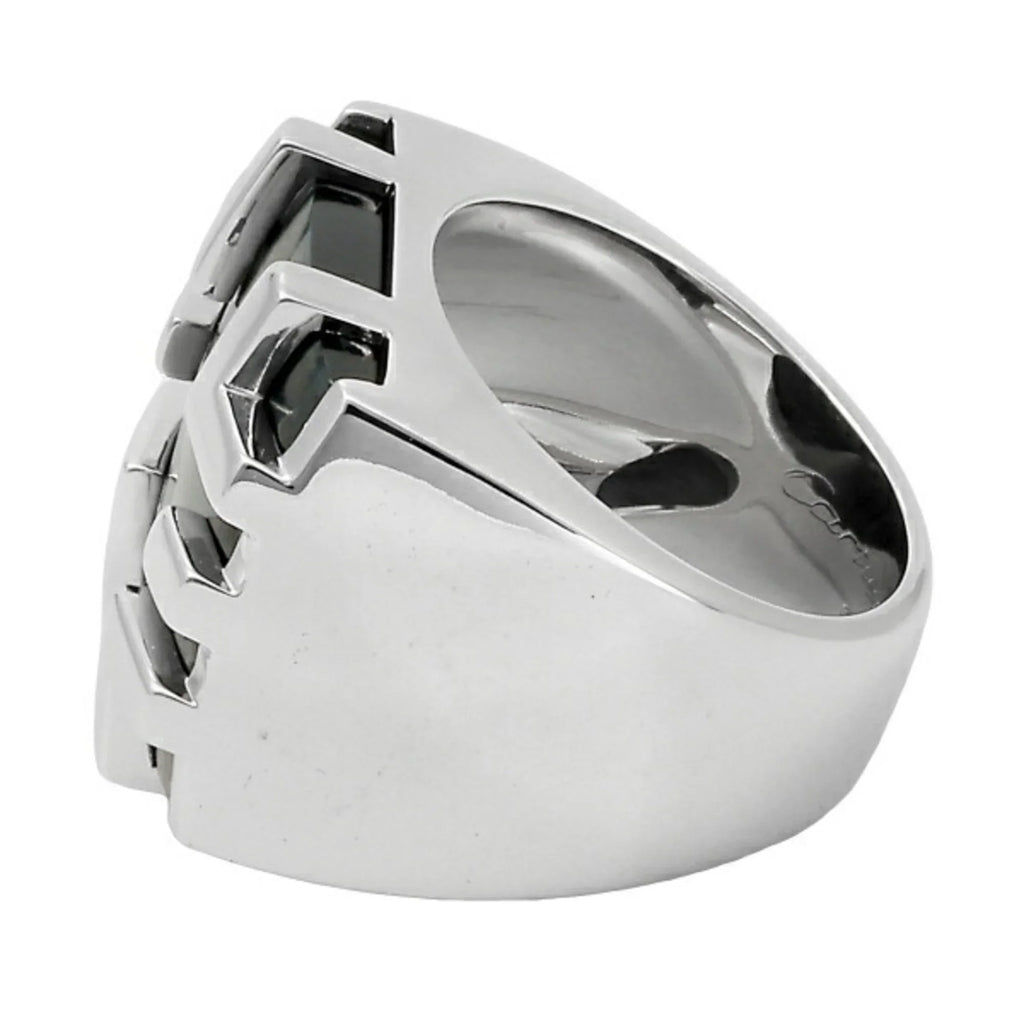 Pre-Owned Cartier Kiss of the Dragon Tiger Eye K18WG White Gold Ring (Good)