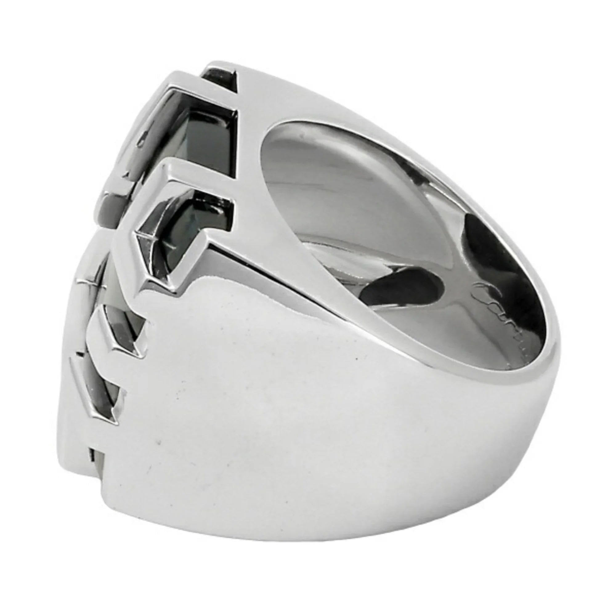 Pre-Owned Cartier Kiss of the Dragon Tiger Eye K18WG White Gold Ring (Good)