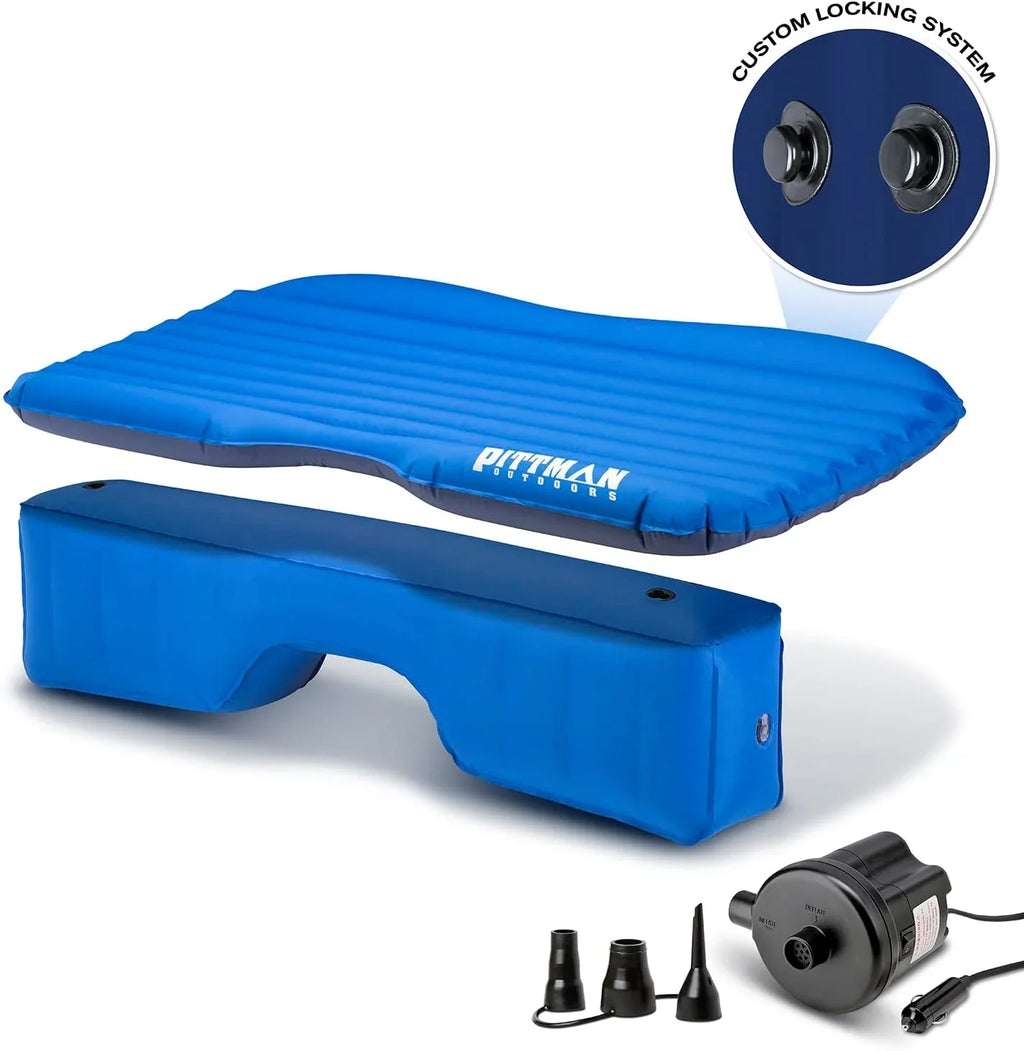 Pittman Outdoors PPI-BLU-TRKMAT Inflatable Fabric Rear Seat Truck Air Bed Mattress | 5 Feet In Length | Fits Full-Sized Trucks And 's, Blue