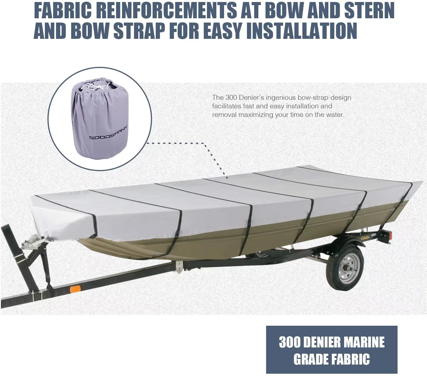 Goodsmann Jon ship Covers Silvery Gray moisture immune Trailerable 9921-0152-21( A, 12' L, 56"W )