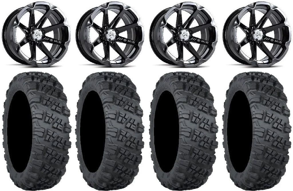 MSA Black Diesel 14" Wheels 28" Versa Cross V3 Tires Honda Pioneer