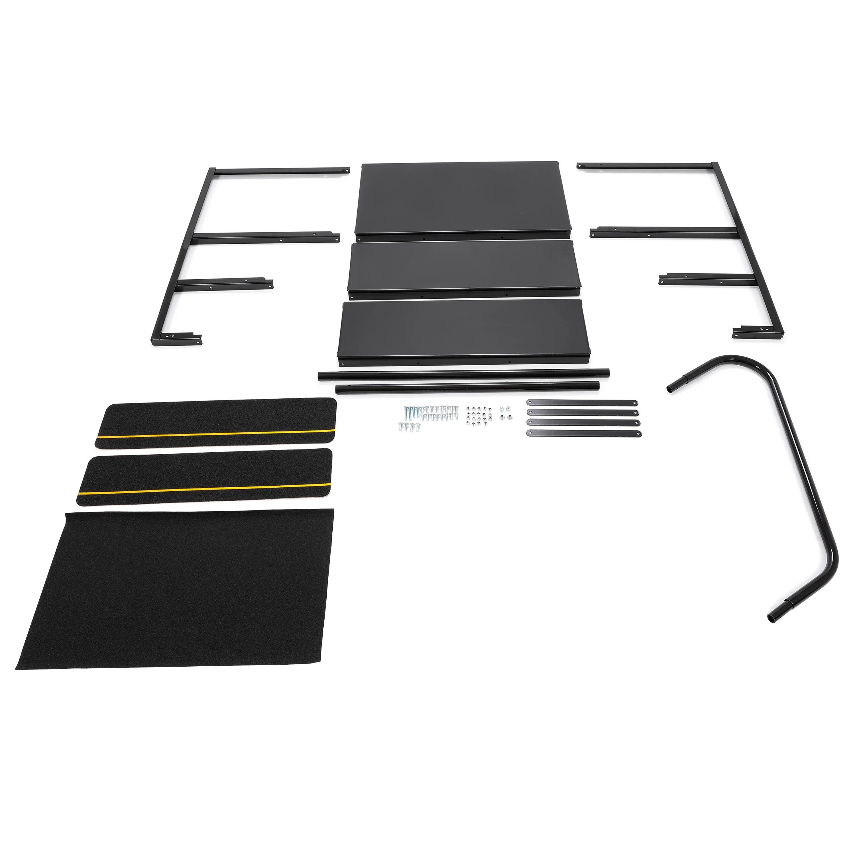 HECASA Universal 3 Steps Stairs Steel for RV Travel Trailer Camper Trailer W/ Side Load Hand-railing Armrest Hand Rail