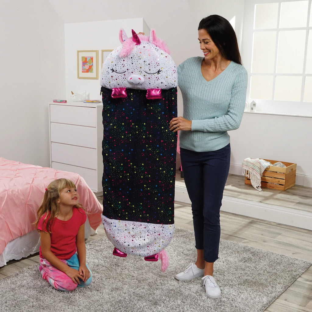 Happy Nappers Pillow Plush Toy and Sleeping Sack in One, Unicorn