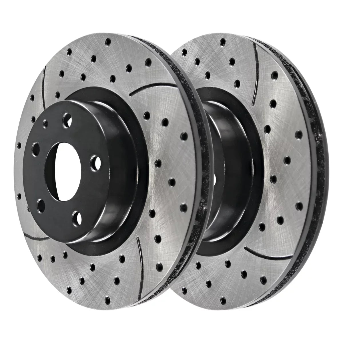 AutoShack Front and Rear Drilled Slotted Brake Rotors Black Set of 4 Replacement for 2016 2017 2018 2019 2020 2021 2022 Mazda CX-5 2.0L 2.5L AWD FWD BRKPK200