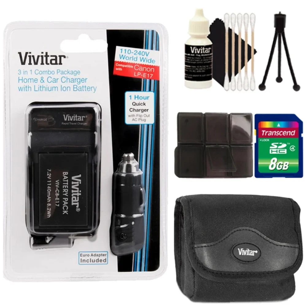 Vivitar (VIV-CBE17-KIT) Replacement Battery  LP-E17 Cleaning  Kit for  750D 760D