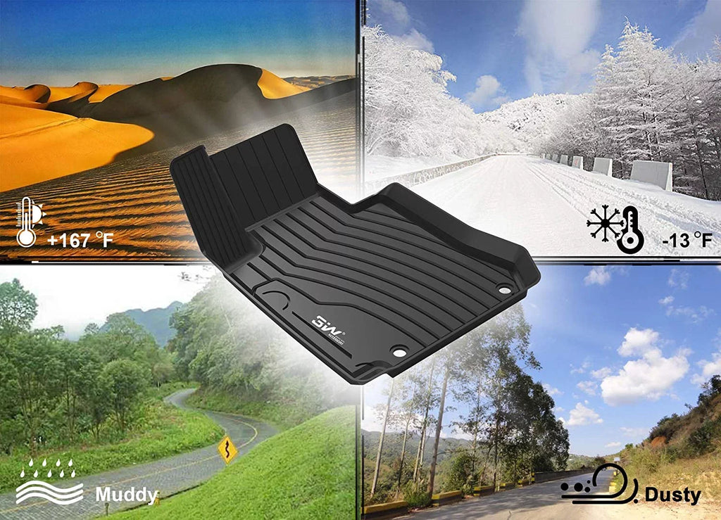 3W Cargo Liner matching for  Sienna 7 seats 2021 2022 2023 TPE All atmospheric conditions Custom Fit Trunk Mat for 2021 2022  Sienna ( Not for Spare Tire Model ), Black