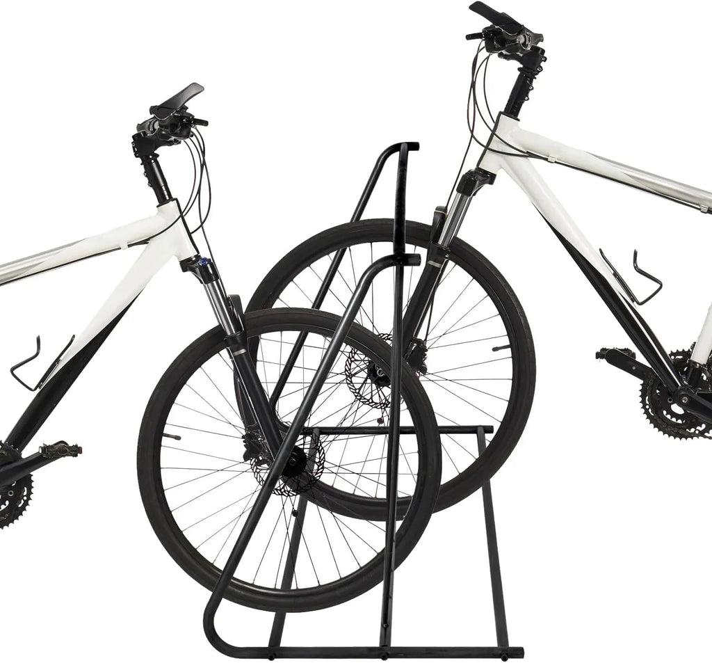 YGDU 6-Bicylce Capacity Steel Pipe Double-Sided Bike Rack Stand/Grid Bicycle Parking Storage Holder, Black