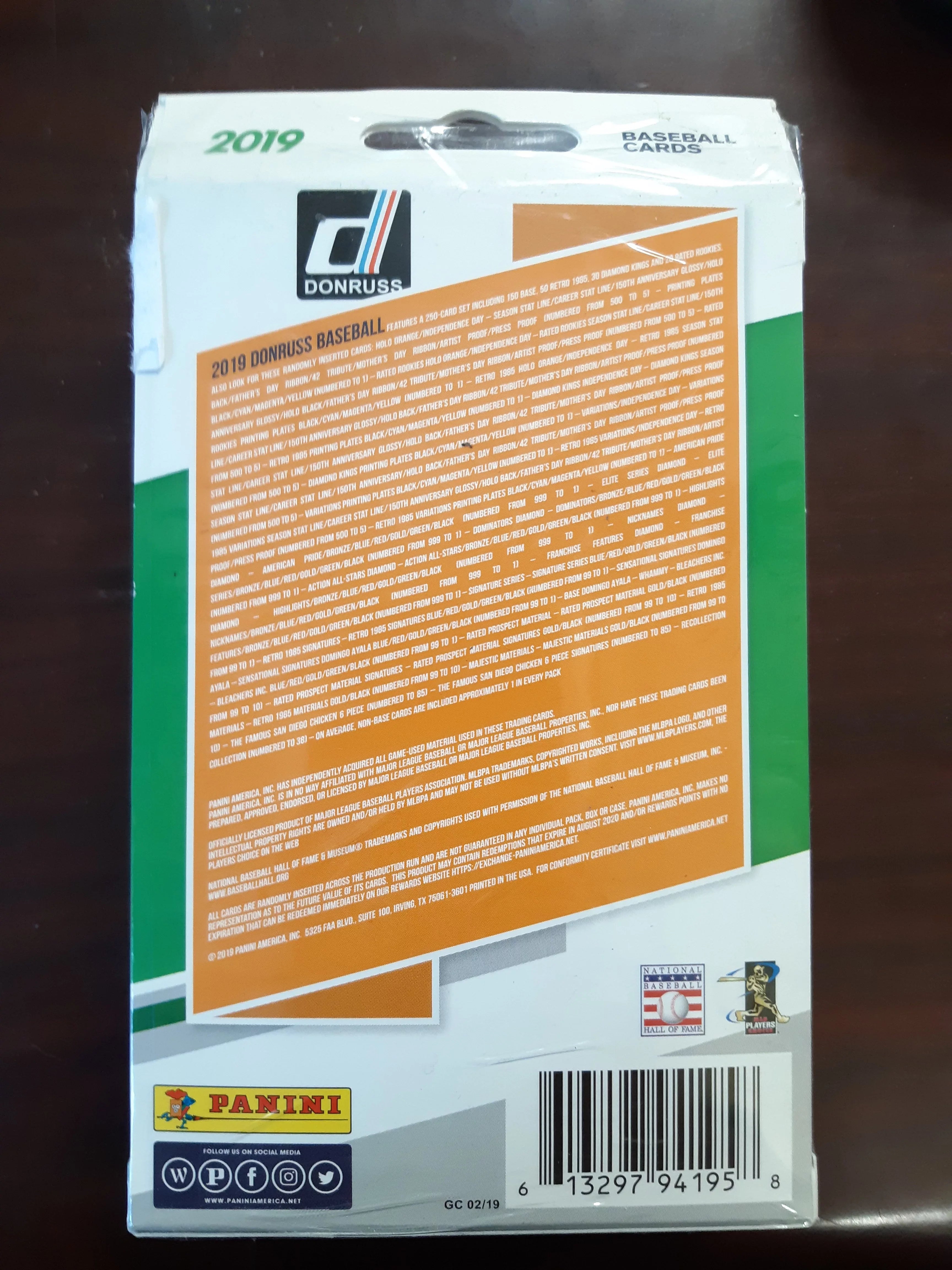 2019 Panini Baseball Cards 50ct Hanger Box Donruss