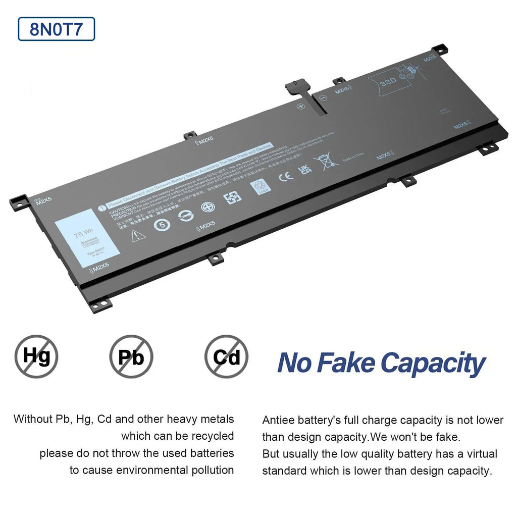 New 0TMFYT 8N0T7 Laptop Battery For  XPS 15 9575 P73F Precision 5530 2-in-1