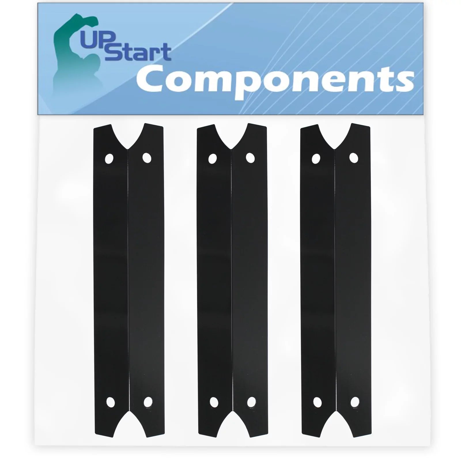 3-Pack BBQ Grill Heat Shield Plate Tent Replacement Parts for Charmglow 8107341W - appropriate Barbeque Porcelain Steel Flame Tamer, Flavorizer Bar, Vaporizer Bar, Burner wrap 17 3/4"