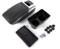WUZSTAR Automotive Rotatable Black Armrest Console Storage Box Leather Cup Holder Storage Case