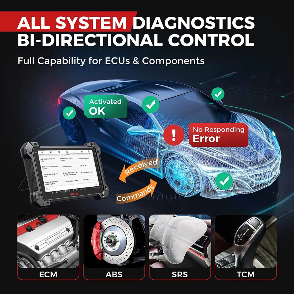 Autel MaxiCOM MK908 Pro II Car Diagnostic Scan Tool J2534 Programming ECU Coding Bi-directional, 38+ Services,J2534 Pass-Thru, AutoScan 2.0