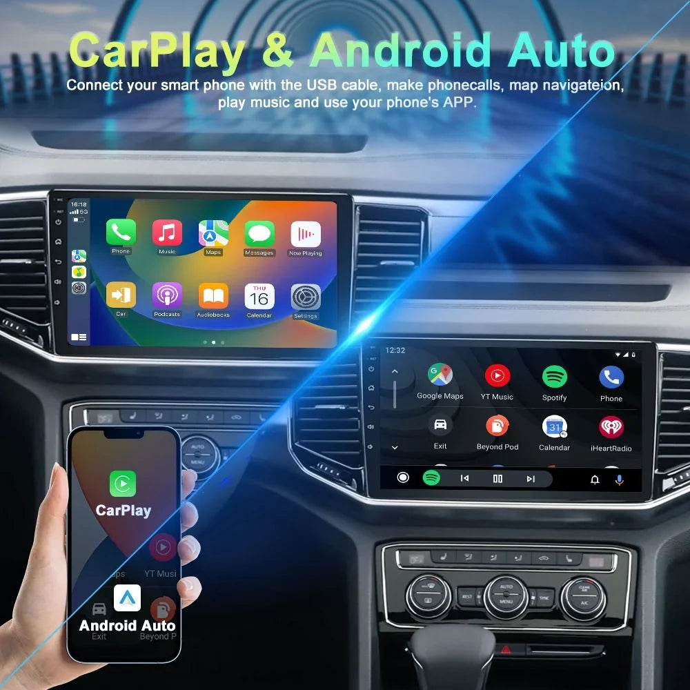 10.1 Inch Car Audio for  Tundra 2007-2013, Sequoia 2008-2017, Android 13 GPS Navigation with Bluetooth 5.0 FM AM Radio DSP Carplay 4GB 64GB