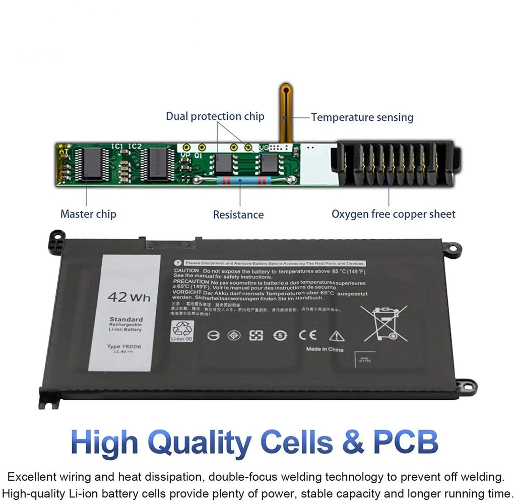 YRDD6 Battery For  Inspiron 3493 3582 3583 3584 3793 Latitude 3310 VM732